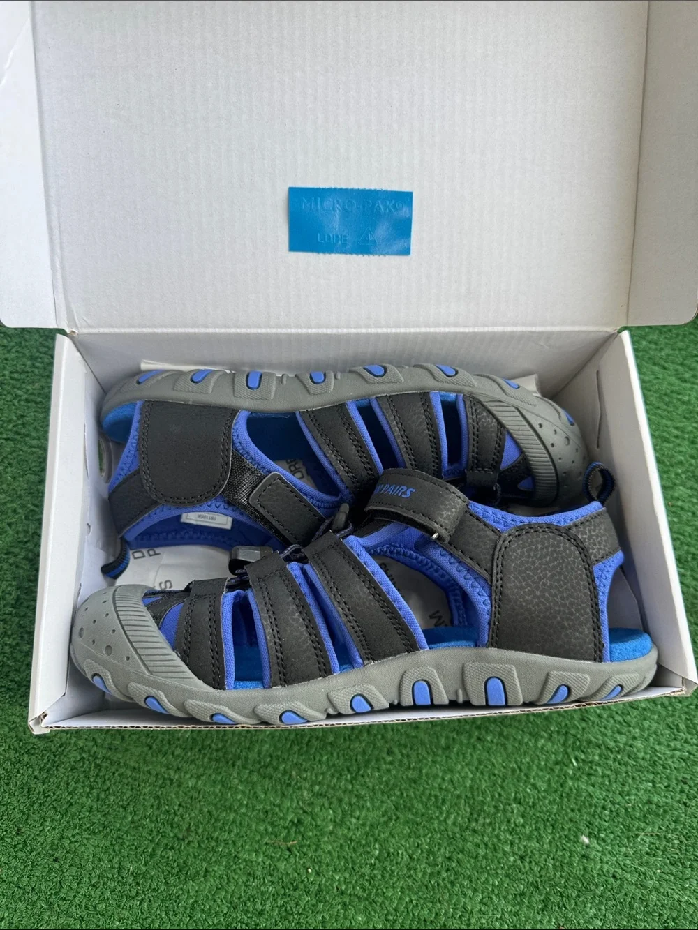 Dream Pairs Kids Royal Blue and Gray Closed-Toe Sport Sandals Sz 3